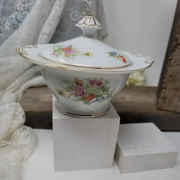 Monarch China Sunny Vale Lidded Sugar Bowl Occupied Japan Vintage - Picture 2 of 8